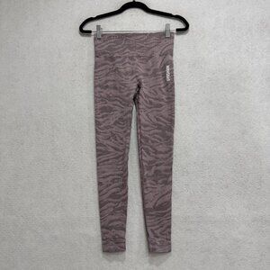 Gymshark Leggings Womens Small Purple Animal Seamless High Rise Workout Yoga